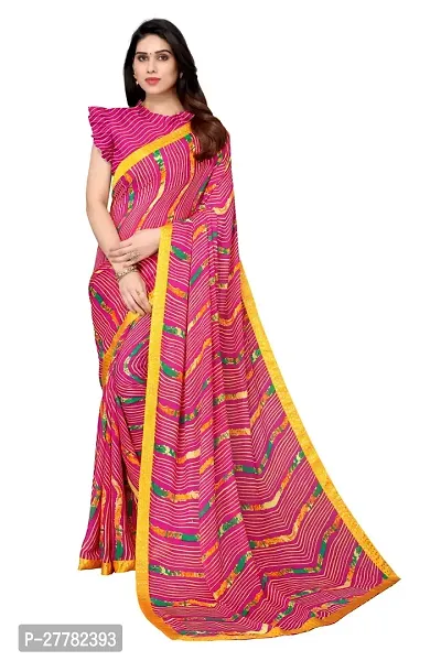 Beautiful Georgette Saree With Blouse Piece For Women-thumb0