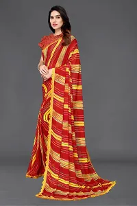 Beautiful Multicolored Georgette Saree With Blouse Piece For Women-thumb1