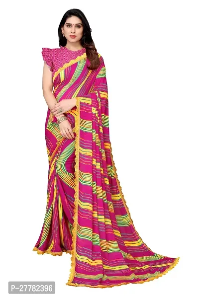 Beautiful Georgette Saree With Blouse Piece For Women-thumb0