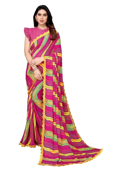 Beautiful Georgette Saree with unstitched Blouse piece for Women