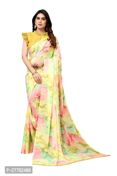 Beautiful Georgette Saree With Blouse Piece For Women