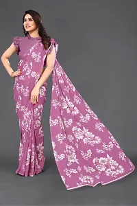 Beautiful Pink Georgette Saree With Blouse Piece For Women-thumb3