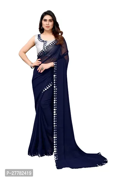 Beautiful Georgette Saree With Blouse Piece For Women-thumb0