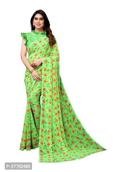 Beautiful Georgette Saree With Blouse Piece For Women-thumb0