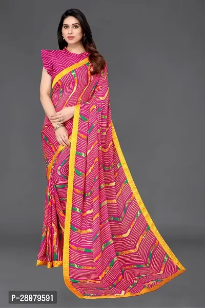 Beautiful Georgette Saree With Blouse Piece For Women-thumb0