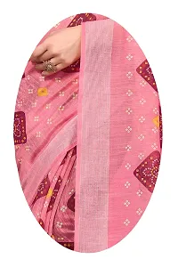 Beautiful Pink Linen Saree With Blouse Piece For Women-thumb3