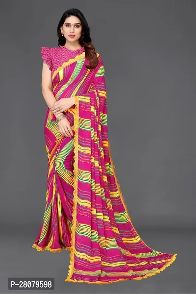 Beautiful Georgette Saree With Blouse Piece For Women-thumb0