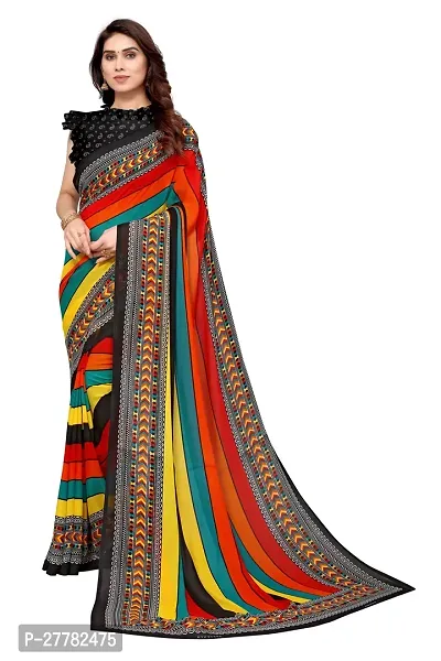 Beautiful Georgette Saree With Blouse Piece For Women-thumb0