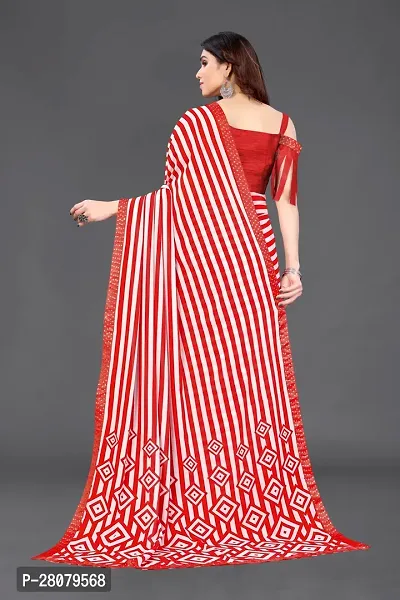 Beautiful Red Georgette Saree With Blouse Piece For Women-thumb3