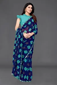 Beautiful Blue Georgette Saree With Blouse Piece For Women-thumb4