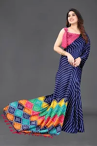 Beautiful Navy Blue Chiffon Saree With Blouse Piece For Women-thumb3