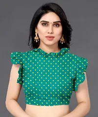 Beautiful Green Georgette Saree With Blouse Piece For Women-thumb1