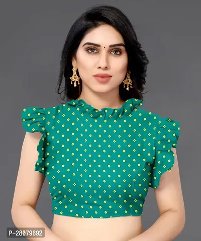 Beautiful Green Georgette Saree With Blouse Piece For Women-thumb2