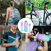 Stylish Multicoloured Plastic Water Bottles For Gym And School Pack Of 3-thumb2