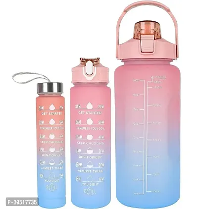 Stylish Multicoloured Plastic Water Bottles For Gym And School Pack Of 3