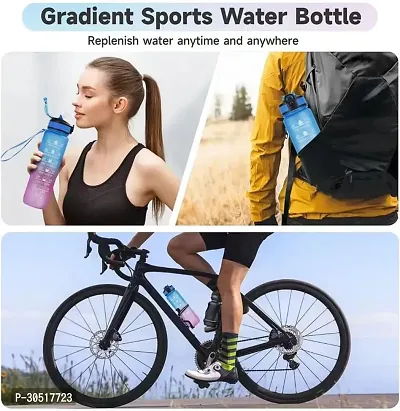 Stylish Multicoloured Silicone Water Bottles For Gym And School-thumb5