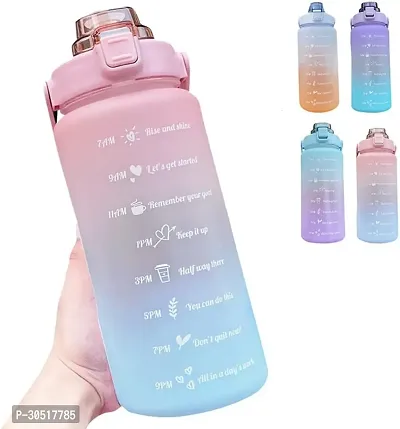 Stylish Multicoloured Plastic Water Bottles For Gym And School-thumb0