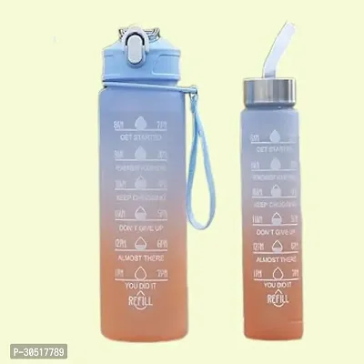 Stylish Multicoloured Silicone Water Bottles For Gym And School Pack Of 2-thumb0