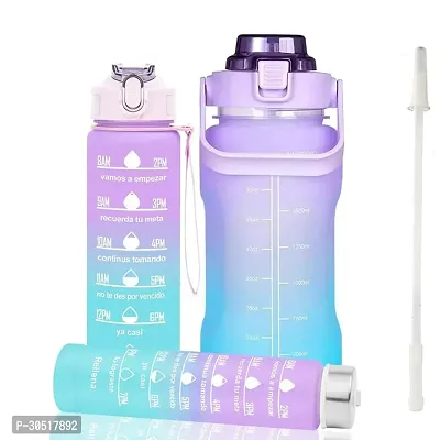 Stylish Multicoloured Plastic Water Bottles For Gym And School Pack Of 3