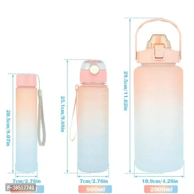 Stylish Multicoloured Plastic Water Bottles For Gym And School Pack Of 3-thumb5