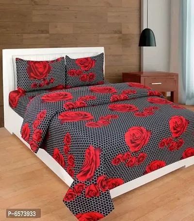 Multicolor 3D Printed Double Bedsheet with Two Pillow Covers
