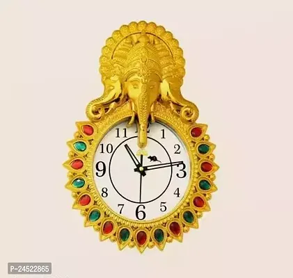 Designer Yellow Plastic Analog Wall Clock