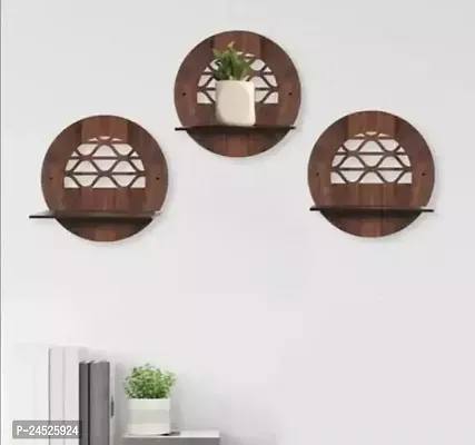 Designer Brown Wood Wall Decor Pack Of 3
