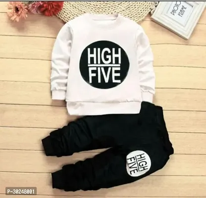 Elegant Hosiery Cotton Printed T-Shirt with Bottom Set For Kids-thumb2