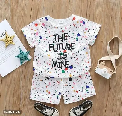 Elegant Hosiery Cotton Printed T-Shirt with Shorts Set For Kids-thumb2