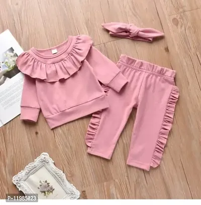 js garments freel top hairband side freel pant (pink and pink)