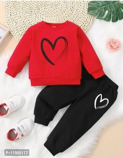 HEART print T-Shirts with Pyjamas (red and black)