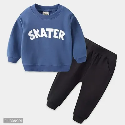 js garments skater full t-shirt pant (blue and black)-thumb0