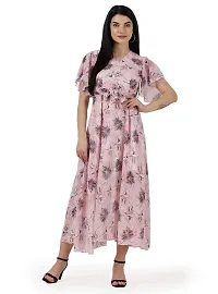 Trendy Women|Girls Georgette Long V-Neck Maxi Dress-pink white Multicolored-9 Medium-thumb3