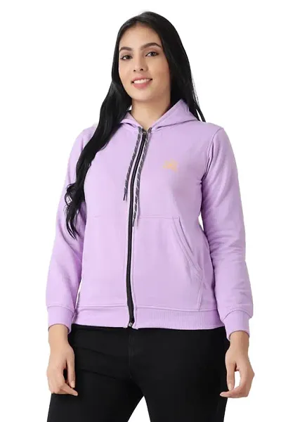 N & PG Women's Hooded Hoodie Full Sleeves Sheered Thumbcut Hoisery Gymwear Zipper Jacket for Girls and Women