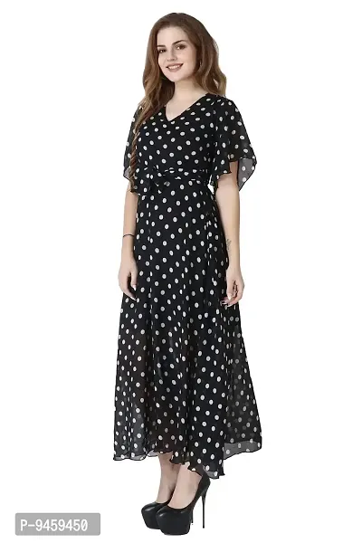 Dresses for women party | stylish latest Georgette Long V-Neck Maxi-thumb2