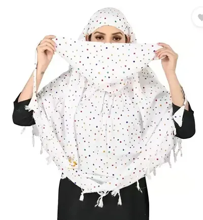 Attractive White Rayon Printed Scarf For Women