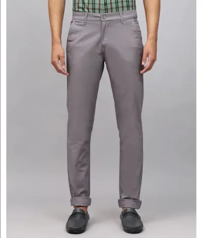 Classic Cotton Blend Solid Casual Trouser for Men