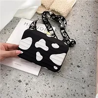 Stylish Black Wood Plastic Self Pattern Sling Bags For Women-thumb1