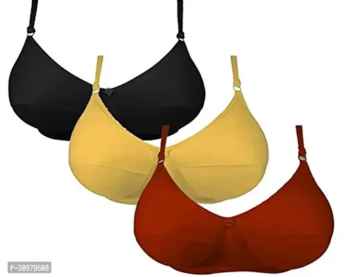 Stylish Cotton Spandex Solid Bras For Women- Pack Of 3