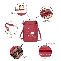 Stylish Red Polyester Self Pattern Sling Bags For Women-thumb4