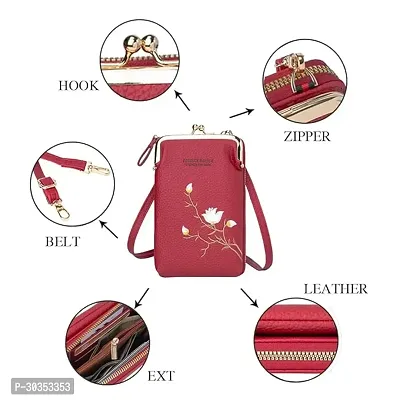 Stylish Red Polyester Self Pattern Sling Bags For Women-thumb5