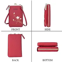 Stylish Red Polyester Self Pattern Sling Bags For Women-thumb1