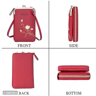 Stylish Red Polyester Self Pattern Sling Bags For Women-thumb2