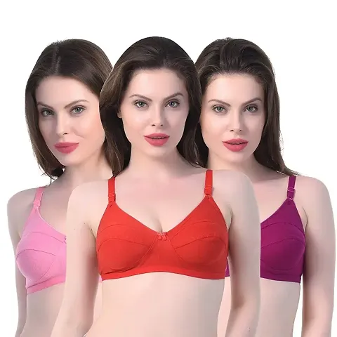 Stylish Solid Bras For Women- Pack Of 3