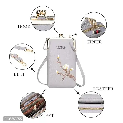 Stylish Grey Polyester Self Pattern Sling Bags For Women-thumb5