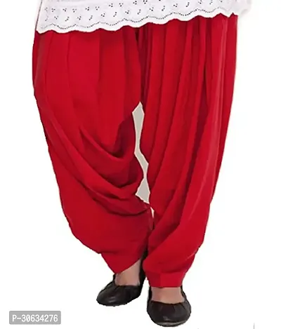 Stylish Red Cotton Solid Salwars For Women-thumb0