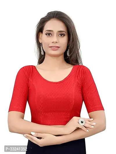 Stylish Red Cotton Blouses For Women-thumb0