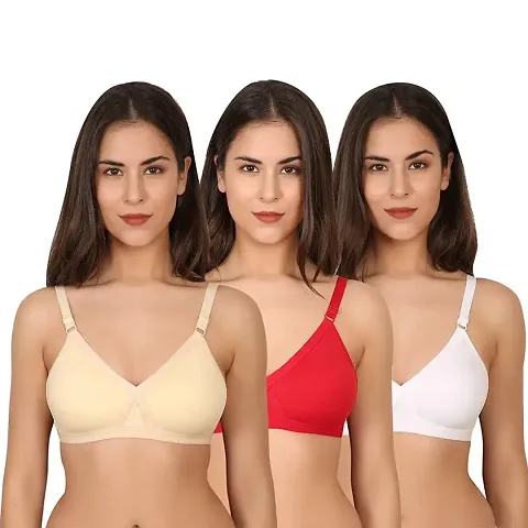 Cloud Dove Women's Non-Padded Wire Free T-Shirt Bra-Pack of 3