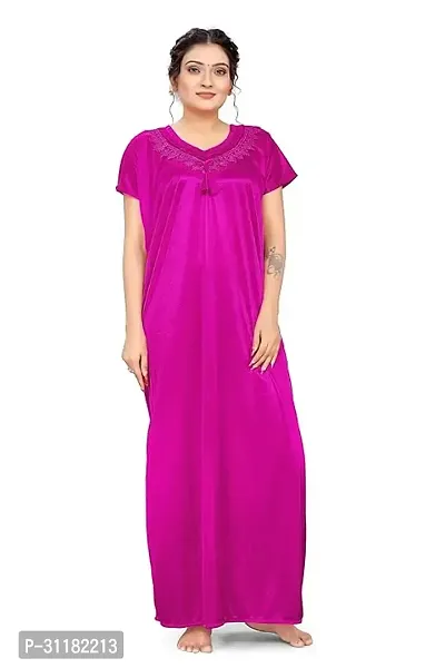 Comfortable Purple Satin Gowns For Women-thumb0