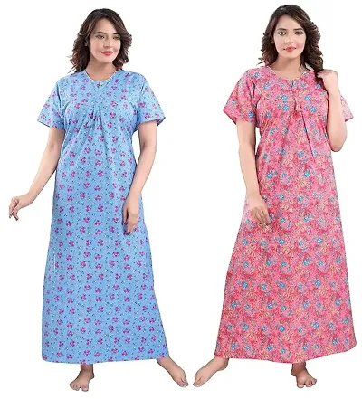 Hot Selling Cotton Hosiery Gowns Women's Nightwear 